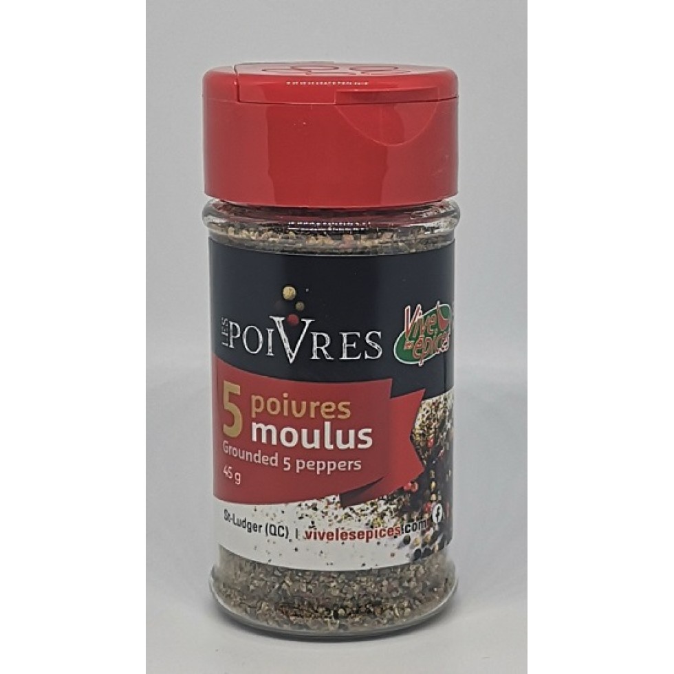 5 Poivres moulus 45g